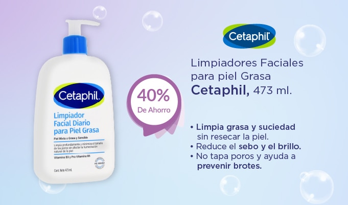 cetaphil limpiador facial 473 mililitros 40% de descuento